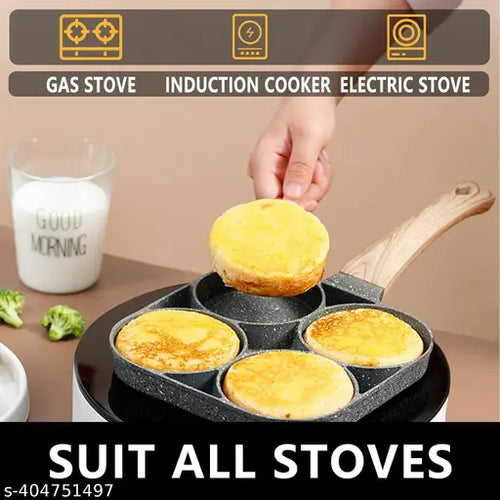 4-Cup Nonstick Egg Frying Pan – For Gas & Induction | Pack of 1